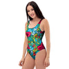 Floral Psychedelic One Piece Swimsuite-grizzshop