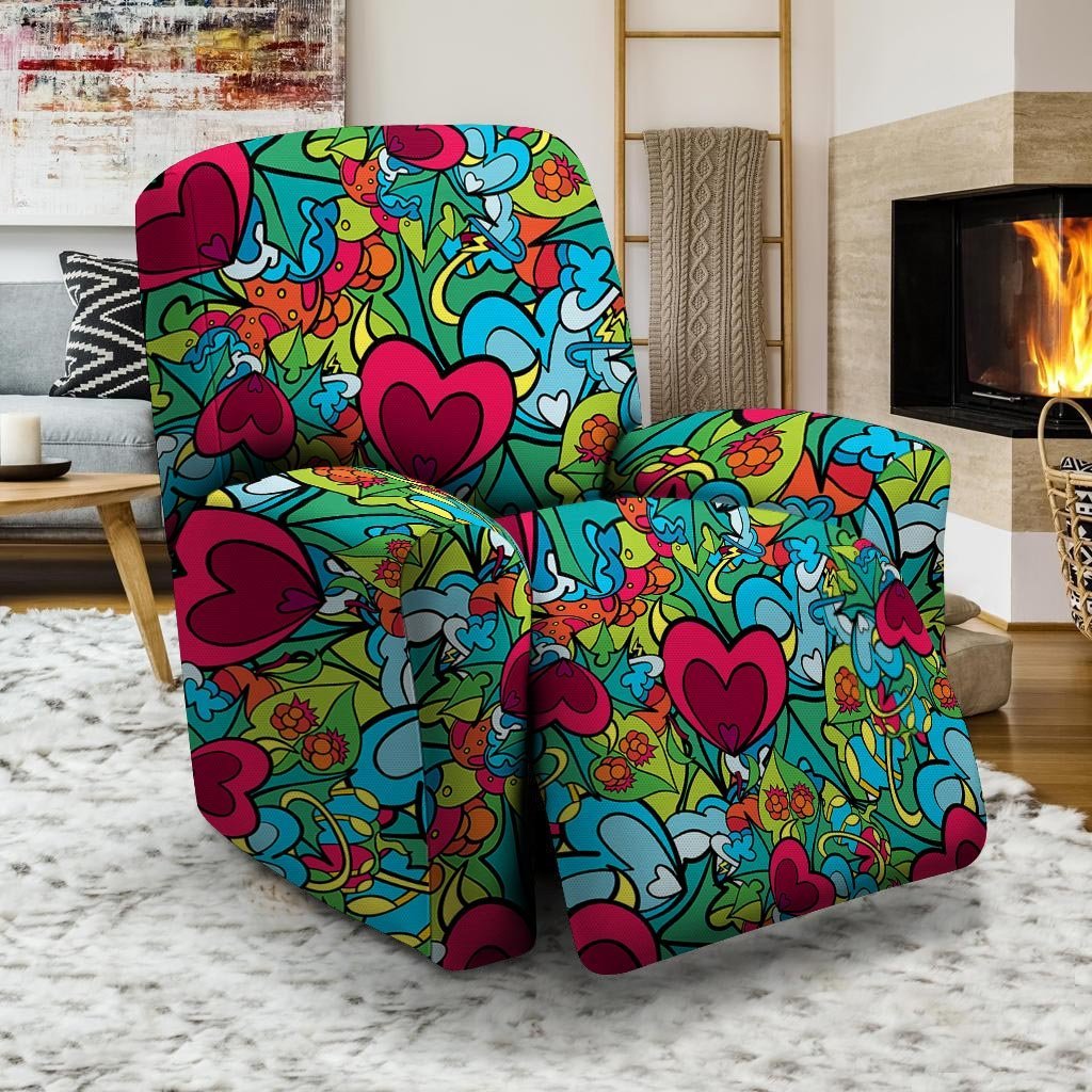 Floral Psychedelic Recliner Cover-grizzshop