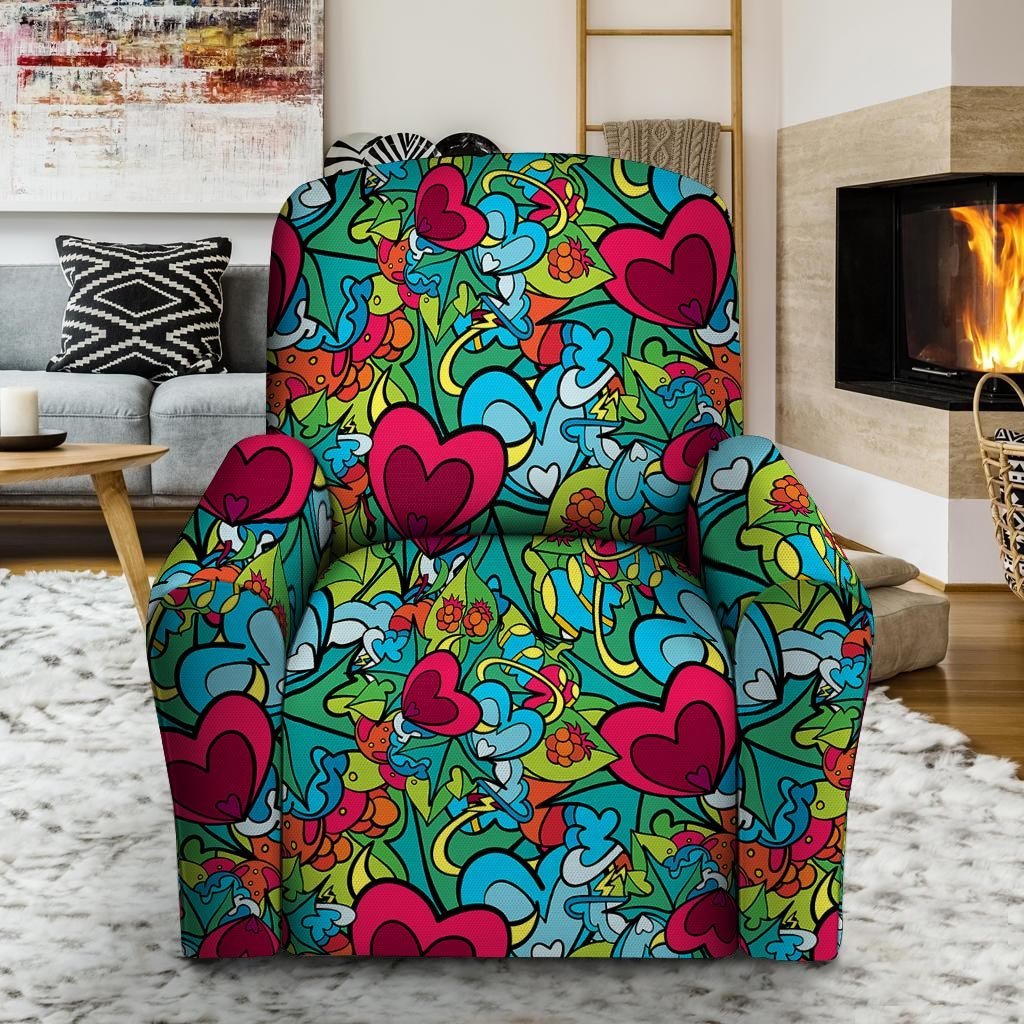 Floral Psychedelic Recliner Cover-grizzshop