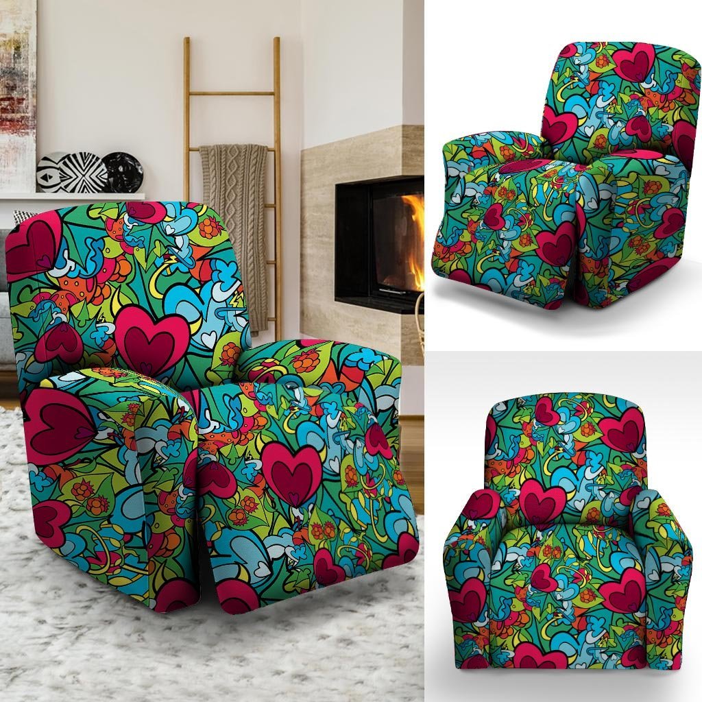 Floral Psychedelic Recliner Cover-grizzshop