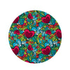 Floral Psychedelic Round Rug-grizzshop