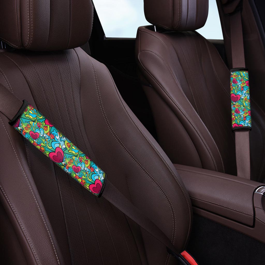 Floral Psychedelic Seat Belt Cover-grizzshop