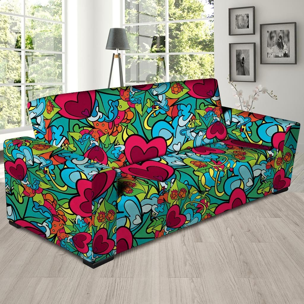 Floral Psychedelic Sofa Cover-grizzshop