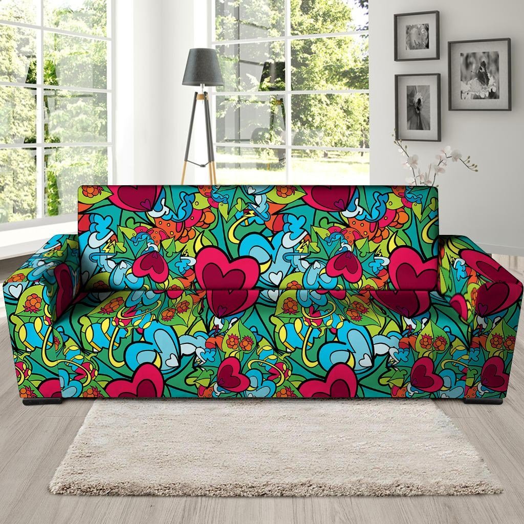 Floral Psychedelic Sofa Cover-grizzshop