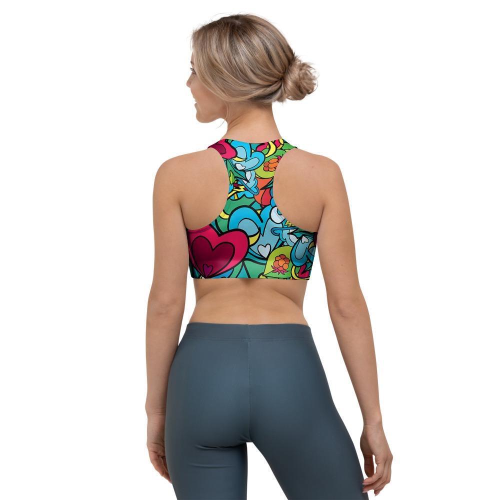 Floral Psychedelic Sports Bra-grizzshop