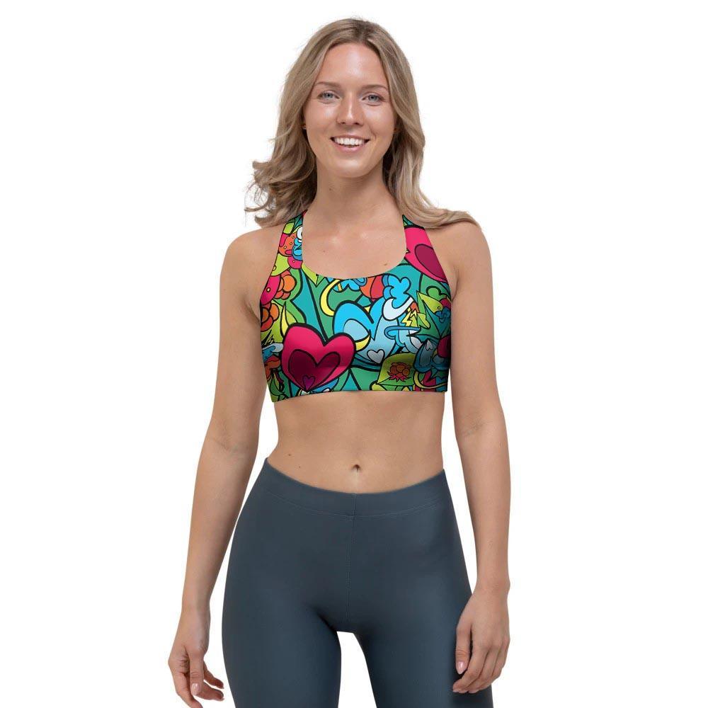 Floral Psychedelic Sports Bra-grizzshop