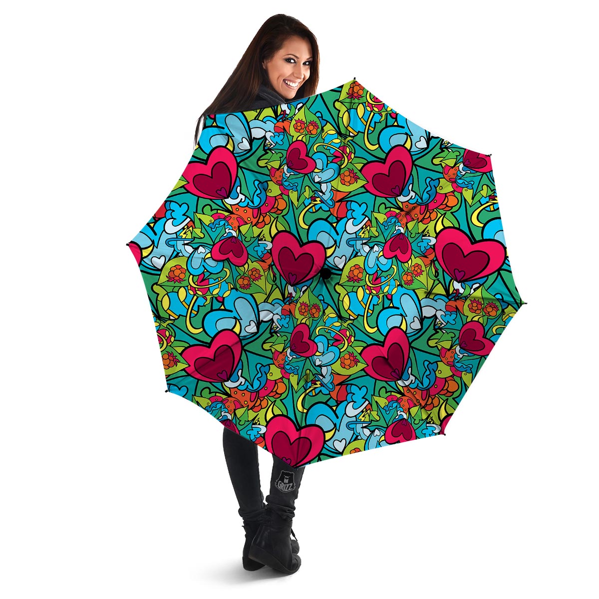 Floral Psychedelic Umbrella-grizzshop