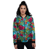 Floral Psychedelic Women's Bomber Jacket-grizzshop