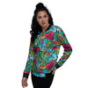 Floral Psychedelic Women's Bomber Jacket-grizzshop