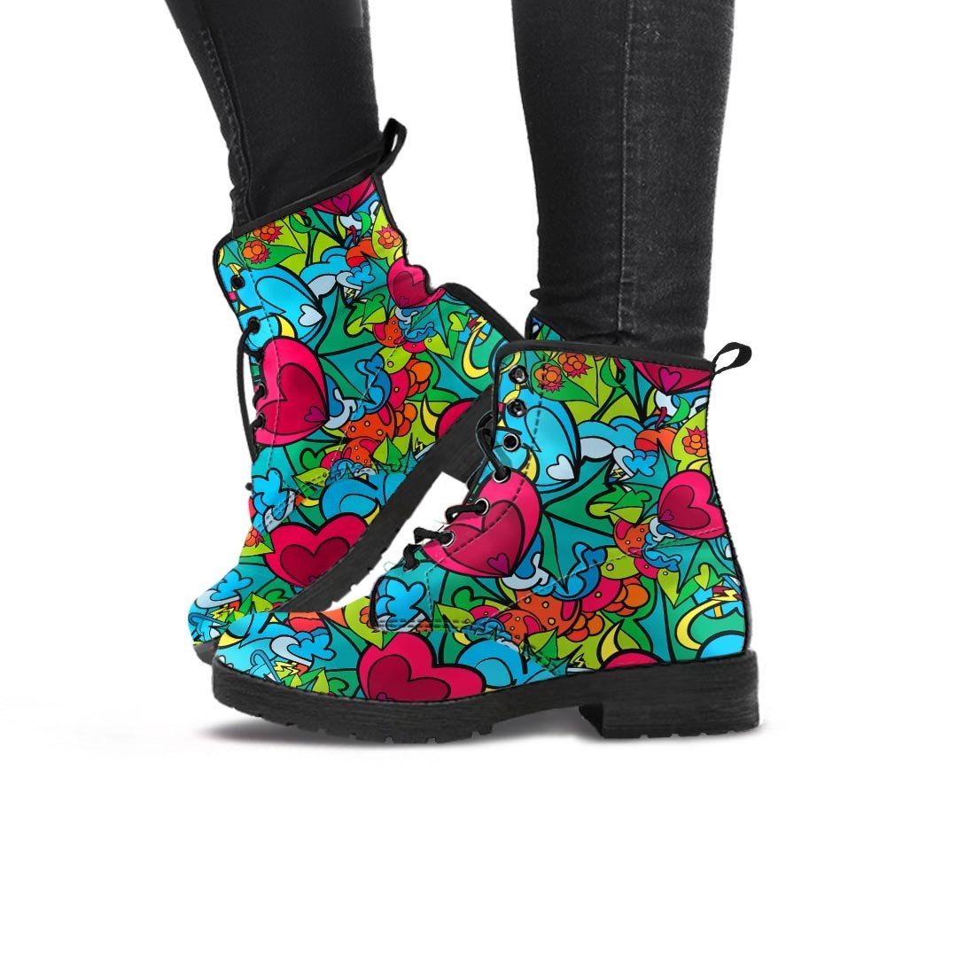 Floral Psychedelic Women's Boots-grizzshop