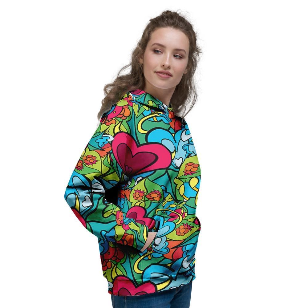 Floral Psychedelic Women's Hoodie-grizzshop