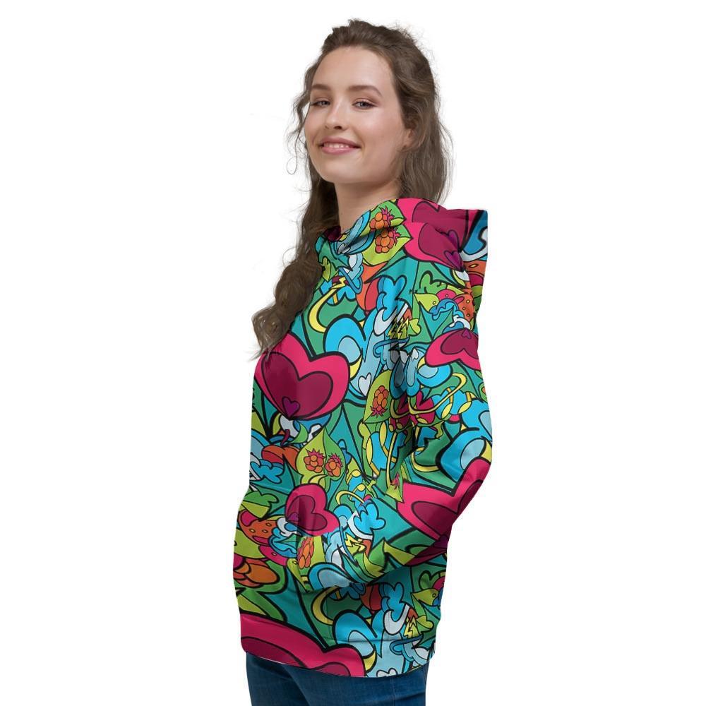 Floral Psychedelic Women's Hoodie-grizzshop