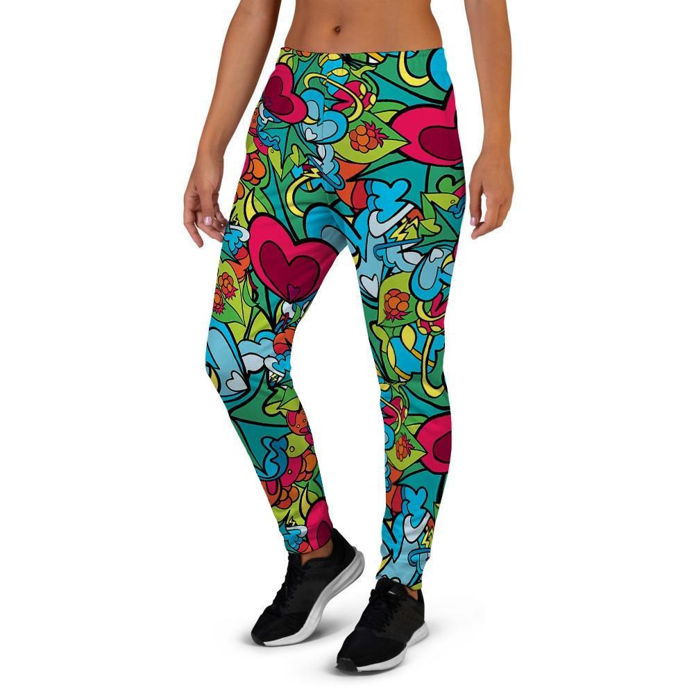 Floral Psychedelic Women's Joggers-grizzshop