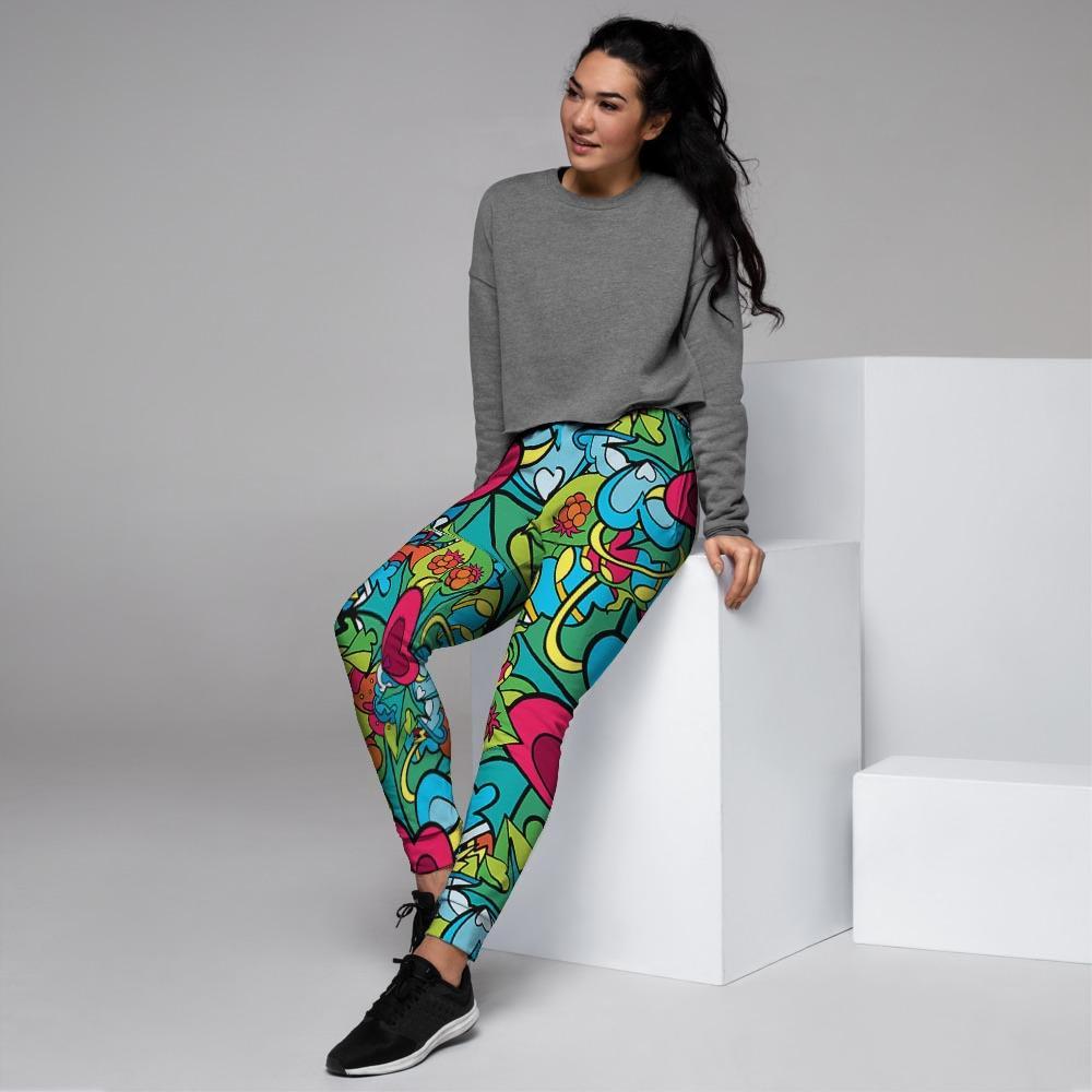 Floral Psychedelic Women's Joggers-grizzshop