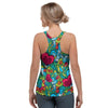 Floral Psychedelic Women's Racerback Tank Top-grizzshop