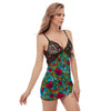 Floral Psychedelic Women's Sexy Night Dress-grizzshop