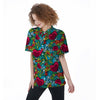 Floral Psychedelic Women's Short Sleeve Shirts-grizzshop