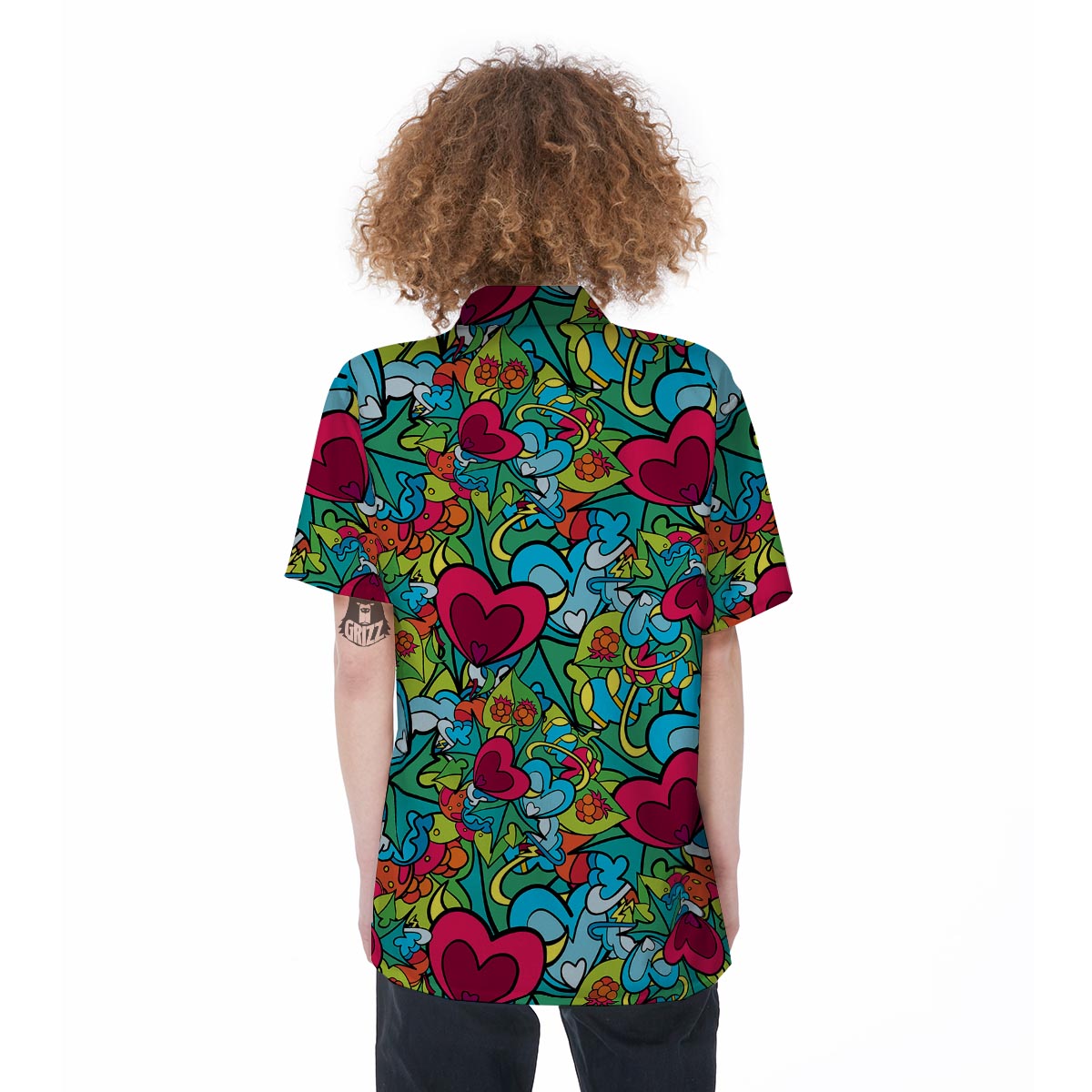 Floral Psychedelic Women's Short Sleeve Shirts-grizzshop