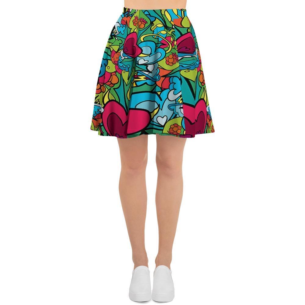 Floral Psychedelic Women's Skirt-grizzshop