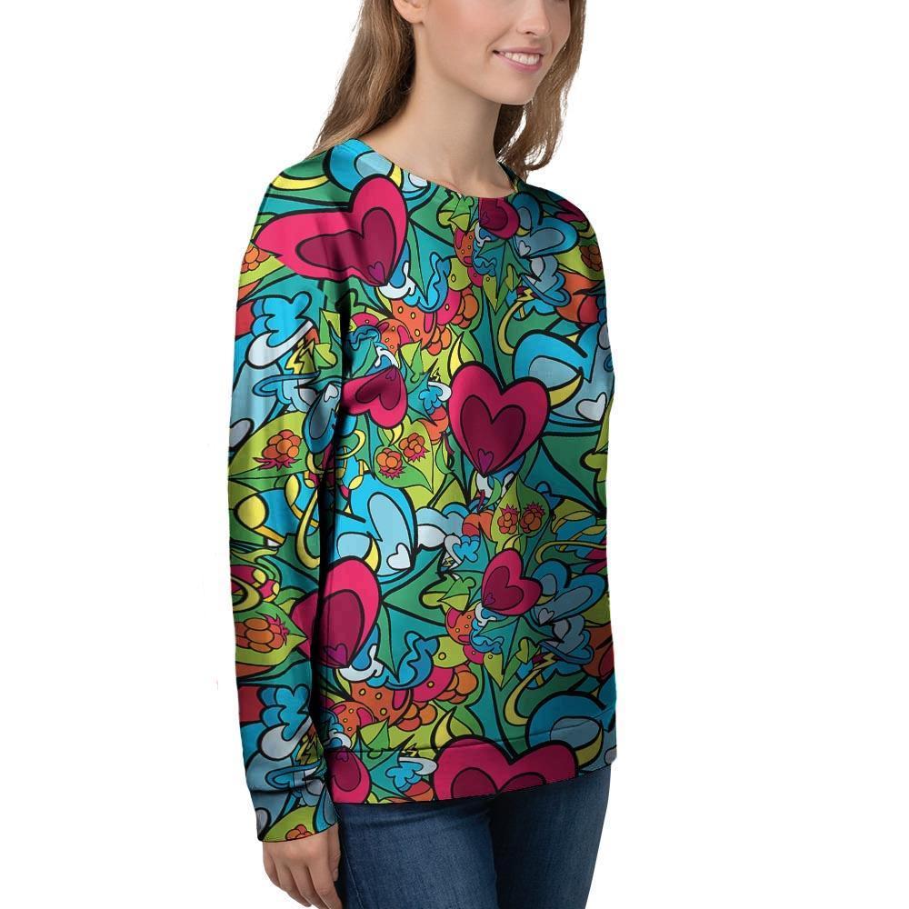 Floral Psychedelic Women's Sweatshirt-grizzshop