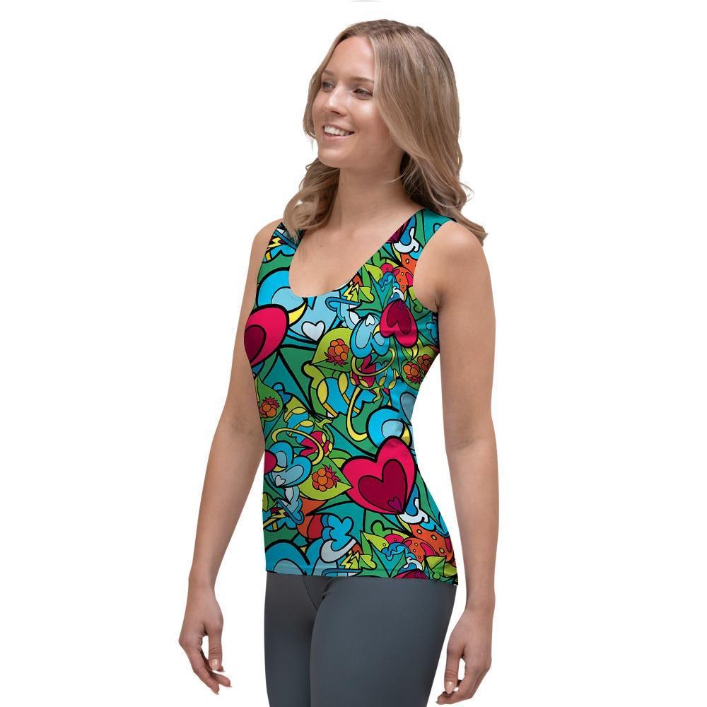 Floral Psychedelic Women's Tank Top-grizzshop