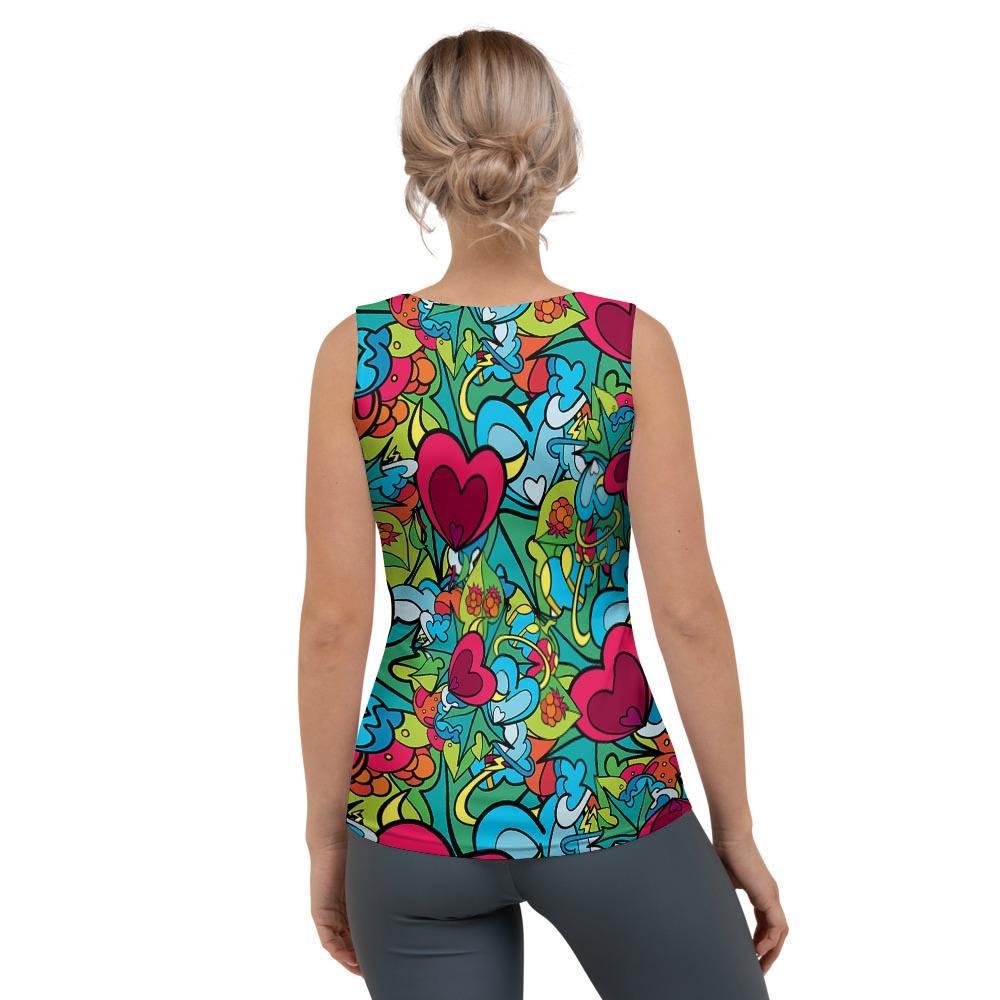 Floral Psychedelic Women's Tank Top-grizzshop