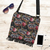 Floral Raccoon Pattern Print Crossbody Bags-grizzshop