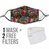 Floral Raccoon Pattern Print Face Mask-grizzshop