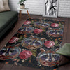 Floral Raccoon Pattern Print Floor Mat-grizzshop