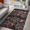 Floral Raccoon Pattern Print Floor Mat-grizzshop