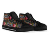 Floral Raccoon Pattern Print Men Women's High Top Shoes-grizzshop