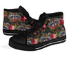 Floral Raccoon Pattern Print Men Women's High Top Shoes-grizzshop