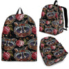 Floral Raccoon Pattern Print Premium Backpack-grizzshop