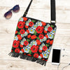 Floral Red Poppy Pattern Print Crossbody Bags-grizzshop