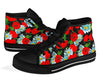 Floral Red Poppy Pattern Print Men Women's High Top Shoes-grizzshop