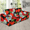 Floral Red Poppy Pattern Print Sofa Covers-grizzshop