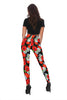 Floral Red Poppy Print Pattern Women Leggings-grizzshop