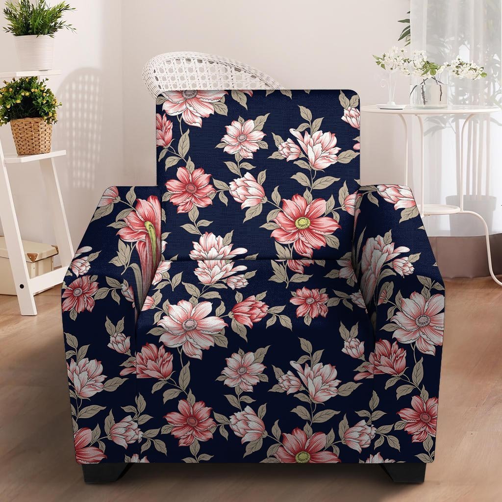 Floral Rose Print Armchair Cover-grizzshop