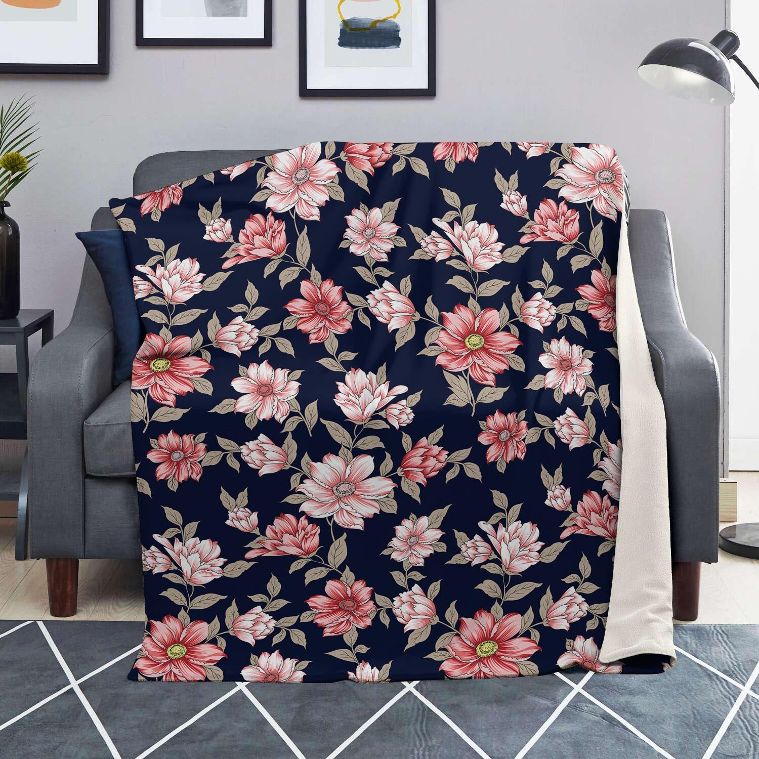 Floral Rose Print Blanket-grizzshop