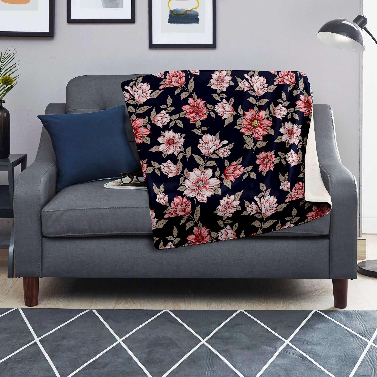 Floral Rose Print Blanket-grizzshop