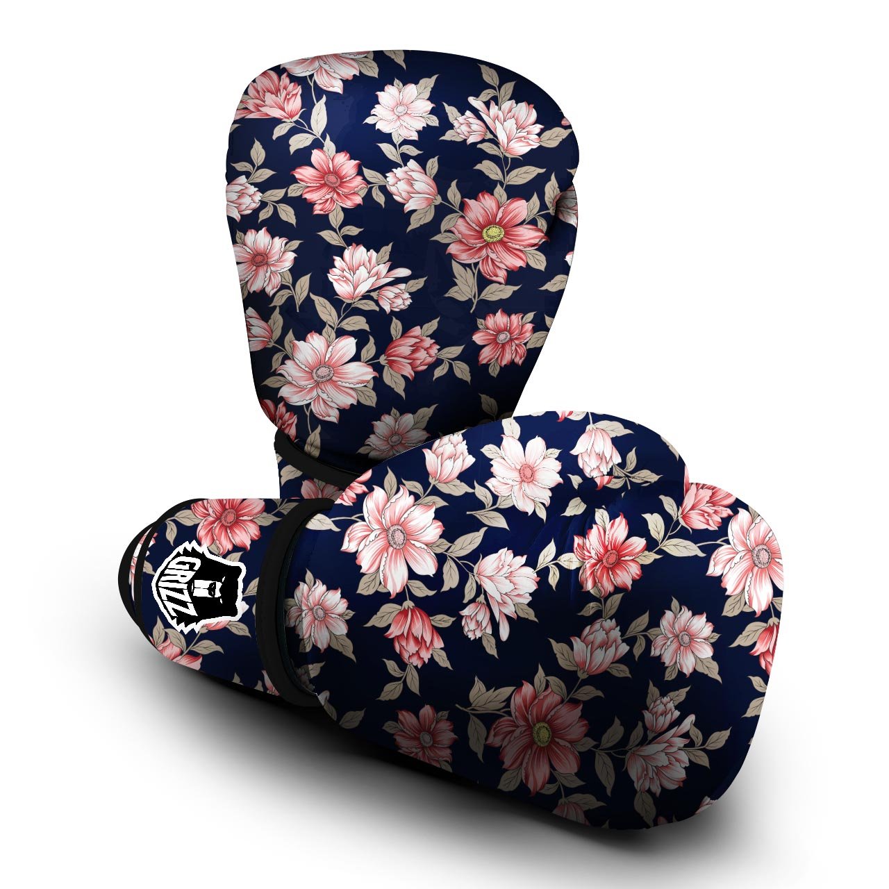 Floral Rose Print Boxing Gloves-grizzshop