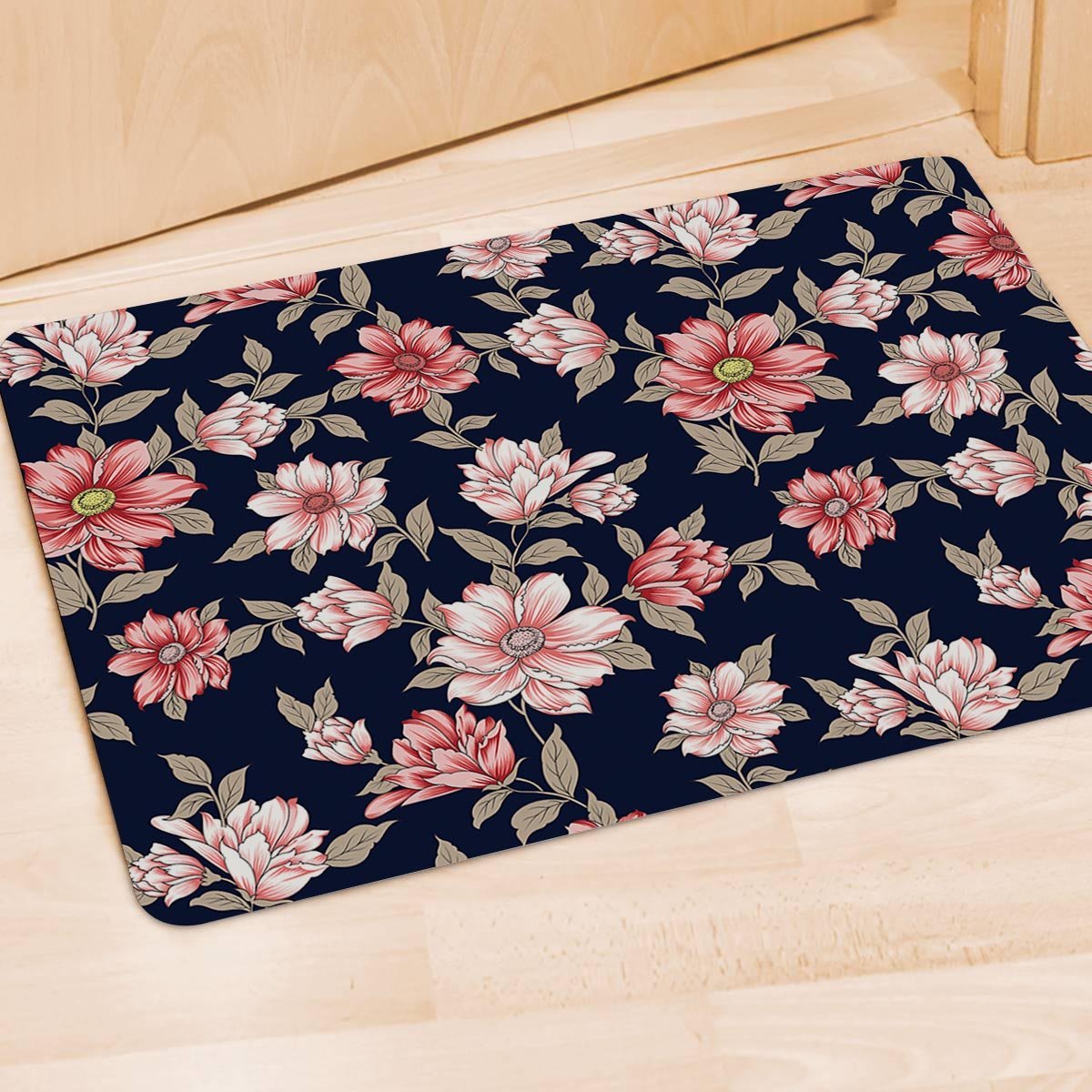 Floral Rose Print Door Mat-grizzshop