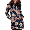 Floral Rose Print Hoodie Dress-grizzshop