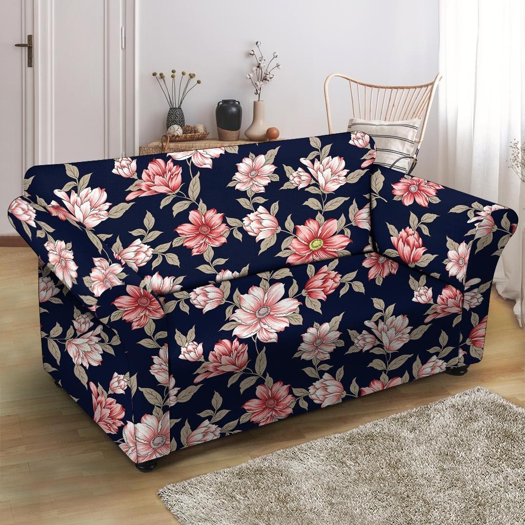 Floral Rose Print Loveseat Cover-grizzshop