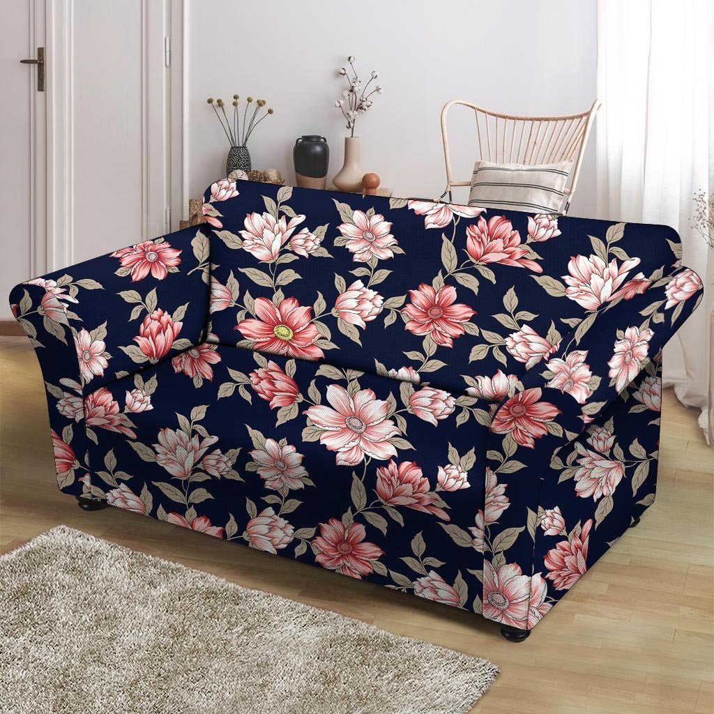 Floral Rose Print Loveseat Cover-grizzshop