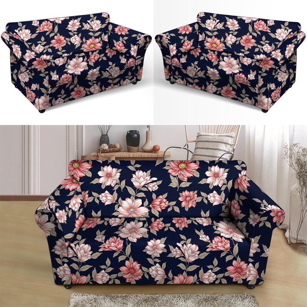 Floral Rose Print Loveseat Cover-grizzshop