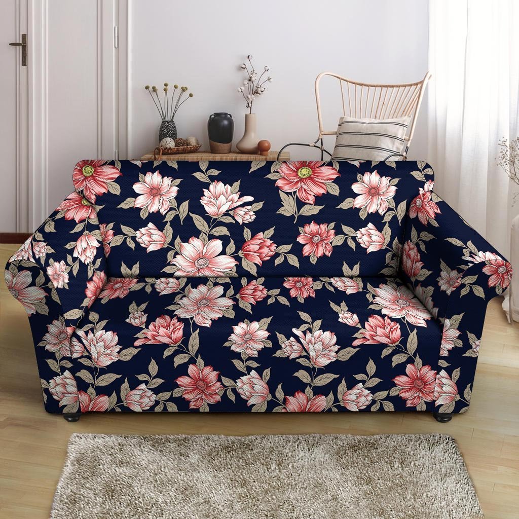 Floral Rose Print Loveseat Cover-grizzshop