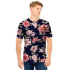 Floral Rose Print Men T Shirt-grizzshop