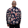 Floral Rose Print Men's Bomber Jacket-grizzshop