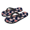 Floral Rose Print Men's Flip Flops-grizzshop